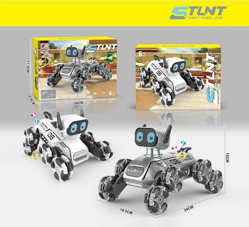 Собачка на радіокеруванні CX 103 (36) 2 кольори, акумулятор 3.7 V, USB кабель, музика, підсвічування, роликові колеса, пульт керування 2.4 Ghz, парогенерація, в коробці