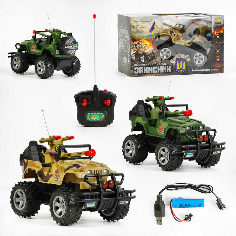 Джип на радіокеруванні “Захисник” 78747 (12) "TK Group", 2 кольори, підсвічування, акум. 3,7 V, пульт 49 MHz, гумові колеса, в коробці