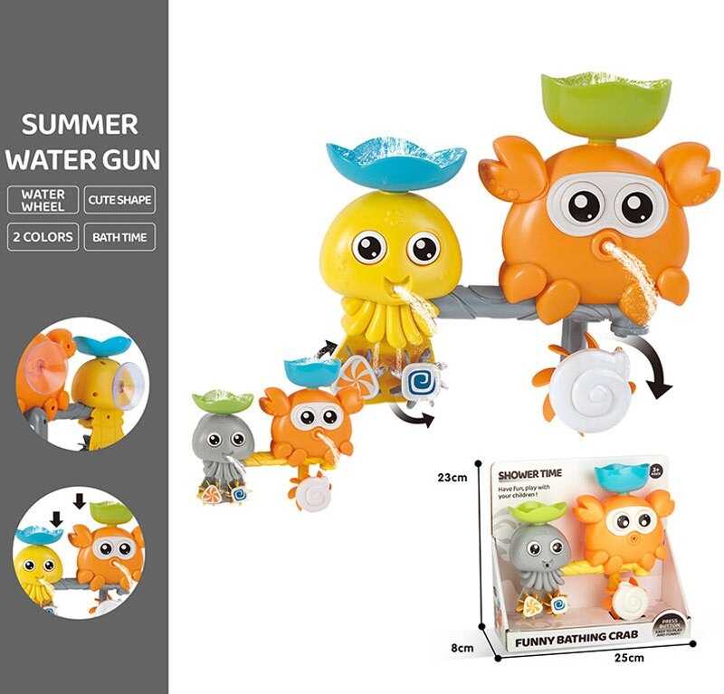 Гра для ванни HG 5185 (36) 2 види, розмір: 22х5х21 см, 2 чаші, рухомі шестерні, на присосках, в коробці