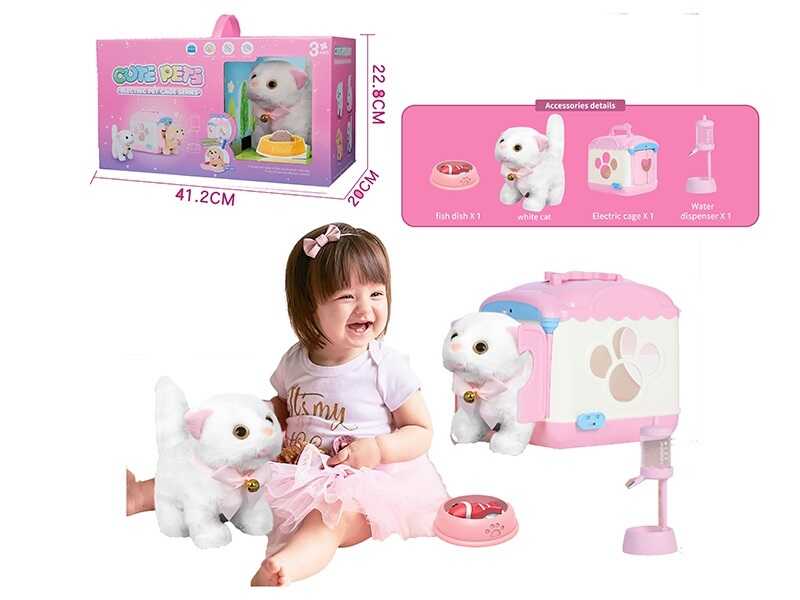 Улюбленець 933-71 E (12) “Кошеня”, ходить, нявкає, виляє хвостом, переноска, поїлка, миска, в коробці