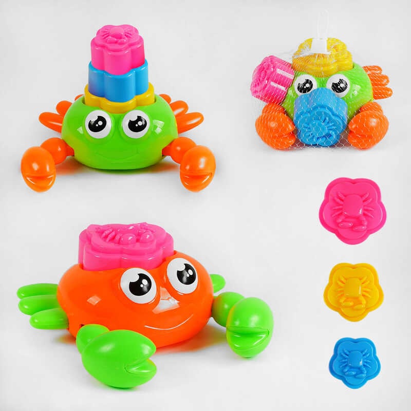 Пірамідка PZ 1128-1 (216/2) “Краб”, 2 кольори, 3 формочки для пасок, у сітці