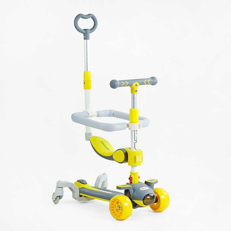 Самокат 5в1 "Skyper" J-06118 (6) колеса PU 125х40мм зі світлом, музика та підсвічування платформи, з ДОП. КОЛЕСАМИ, захисний бампер, в коробці