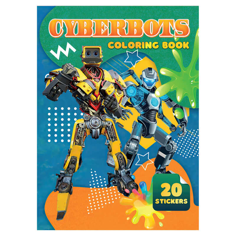 гр Розмальовка 20 наліпок А4: Cyberbots 9789655323139 (50) "Jumbi"
