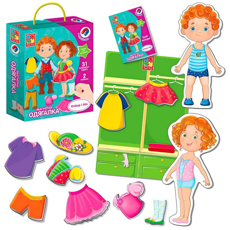 гр Магнітна гра "Одягалка. Олівер і Мія" - VT3702-12 укр (12) "Vladi Toys"