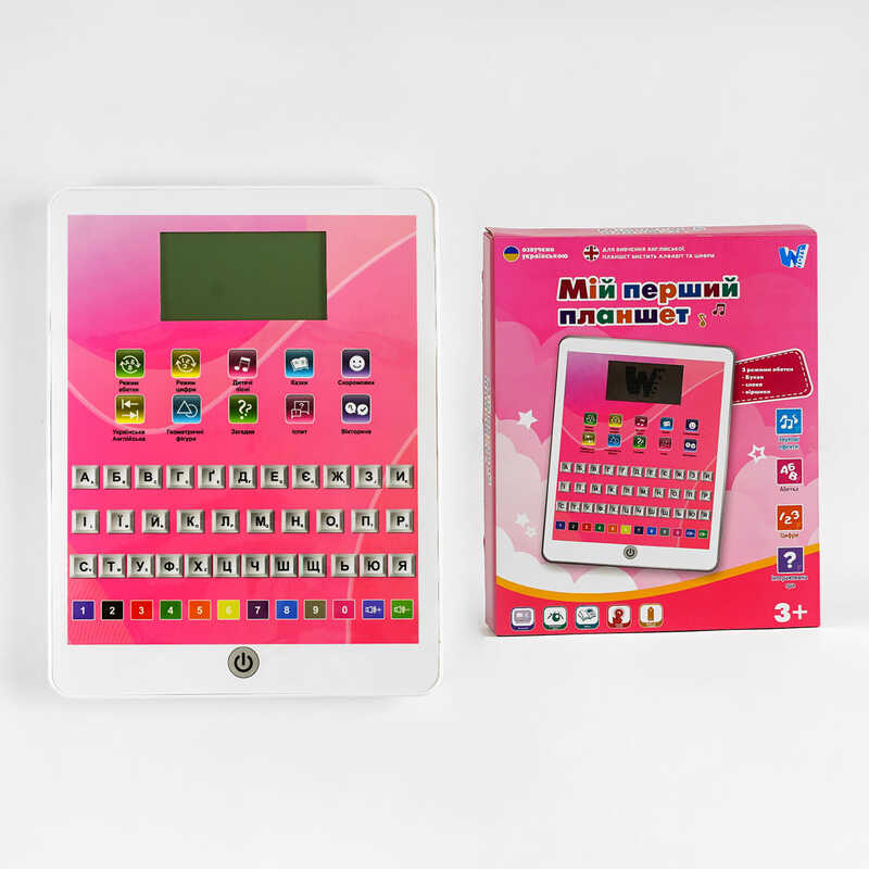 Навчальний планшет TK - 55100 (24) "WToys", ОЗВУЧУВАННЯ УКРАЇНСЬКОЮ МОВОЮ, абетка, загадки, казки, пісні, скоромовки, іспит, вікторина, 2 мови, в коробці