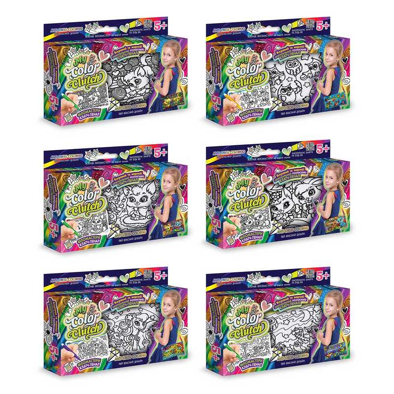 гр Набір креативної творчості "My Color Clutch" клатч-пенал-розмальовка CCL-02-01U,02U,03U...06U УКР (18) (УКР) "Danko Toys"