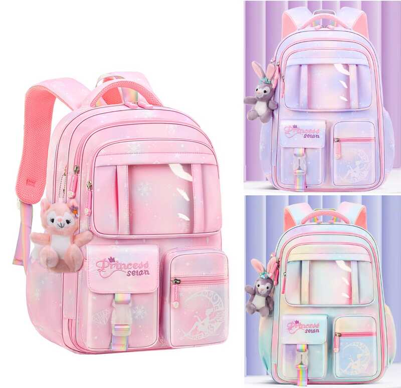 Рюкзак C 72847 (50) 3 види, розміри: 30х15х44 см, 2 відділення, 5 кишень, на блискавці, брелок, в пакеті, ВИДАЄТЬСЯ МІКС ВИДІВ