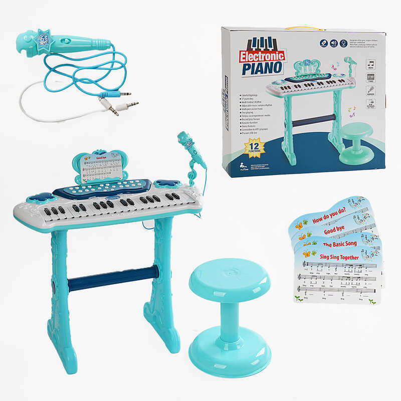 Піаніно 883 F (10/2) 12 функцій, мікрофон, підсвічування, запис звуку, звукові ефекти, стілець, у коробці