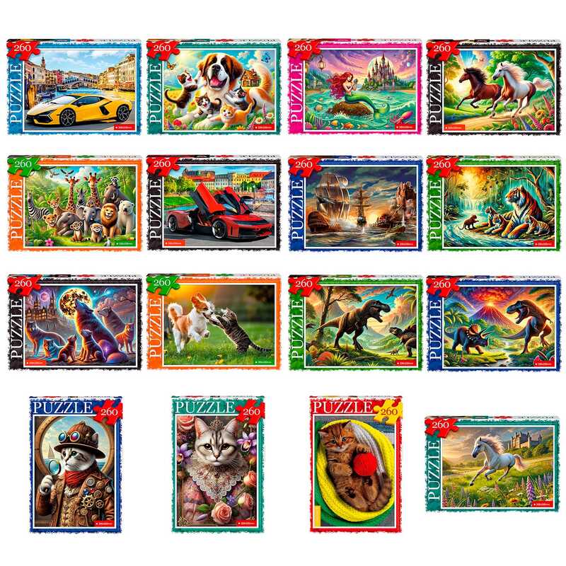 гр Пазли 260 ел. с.13 C260-14-01,02,03,04...16 (16) ВИДАЄТЬСЯ ТІЛЬКИ МІКС ВИДІВ, "Danko Toys"