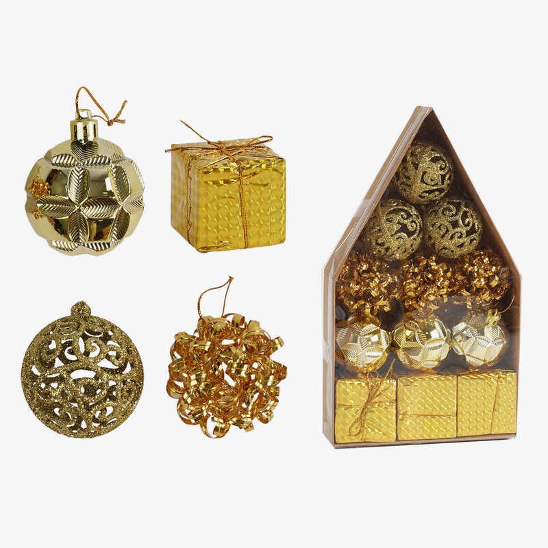 Новорічні прикраси C 67482 (104) 12 штук, кульки, подарунки, D = 5 см, в коробці