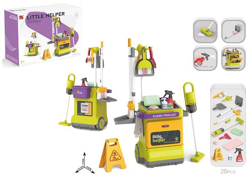 Набір для прибирання 667-64 (12) 20 елементів, пилосос на батарейках, пульверизатор, щітка, швабра, в коробці