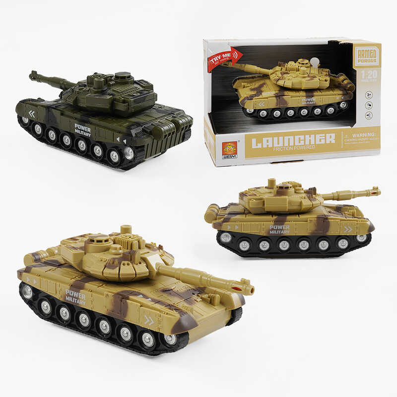 Танк WY 741 A/B (48) "Військова техніка", підсвічування дула, звук пострілів, тріскачка на вежі, інерція, в коробці