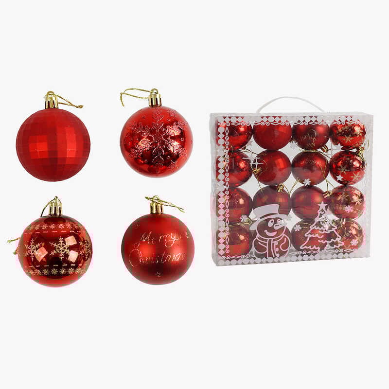 Новорічні прикраси C 67395 (60) 16 штук, кульки, D = 6 см, в слюді