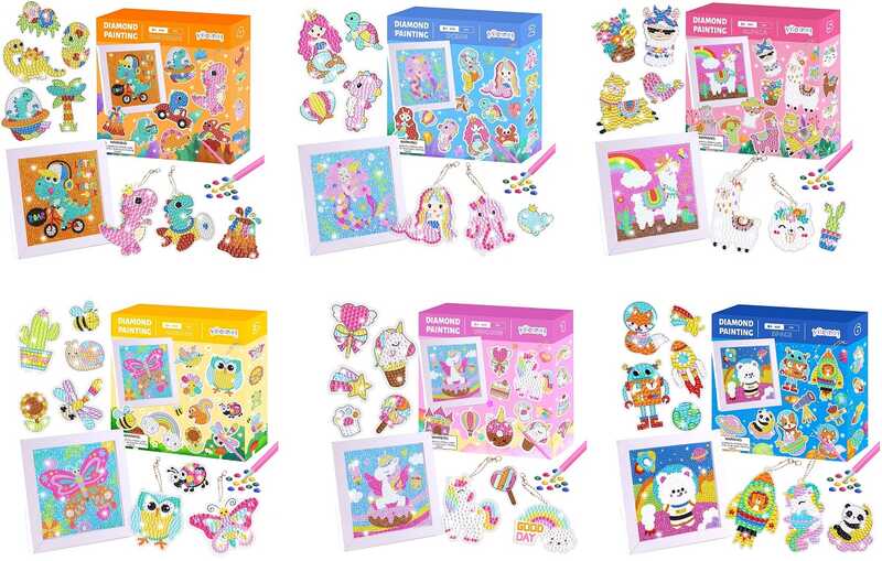 Алмазна мозаїка C 53020 (60) 6 видів, картина + наліпки, з брелком, в коробці, ВИДАЄТЬСЯ ТІЛЬКИ МІКС ВИДІВ