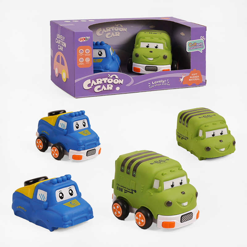 Набір машин 817 A-8 (48) 2 штуки, інерційний механізм, гумовий корпус, в коробці