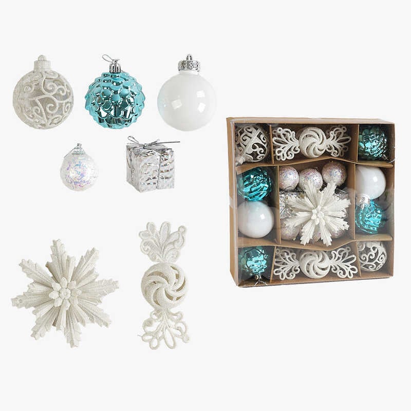 Новорічні прикраси C 67451 (60) кульки, квітка, візерункові цукерки, 22 штуки, діаметр 5.5 і 3.5 см, в коробці