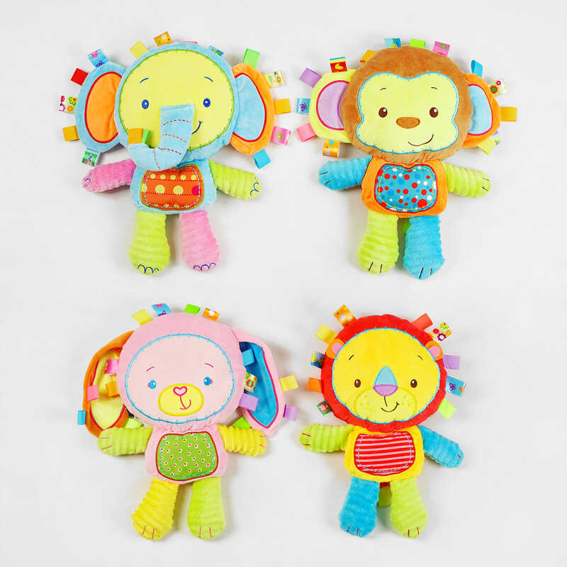 гр Брязкальце C 55897 (100) "Bimbo", текстильне, звірятко, пискавка, 8 видів, ВИДАЄТЬСЯ ТІЛЬКИ МІКС ВИДІВ