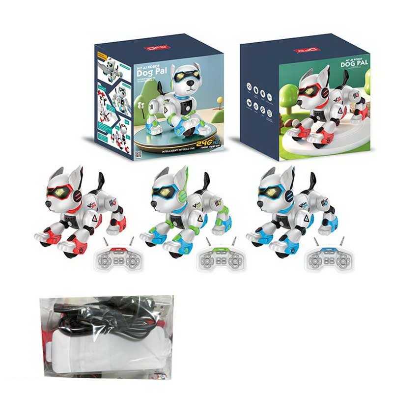 Собачка на радіокеруванні K 101 (12) акум. 3,7 V, пульт 2,4 Ghz, музика, світло, звуки, виконує команди, сенсорний датчик, 3 кольори, в коробці, ВИДАЄТЬСЯ ТІЛЬКИ МІКС ВИДІВ