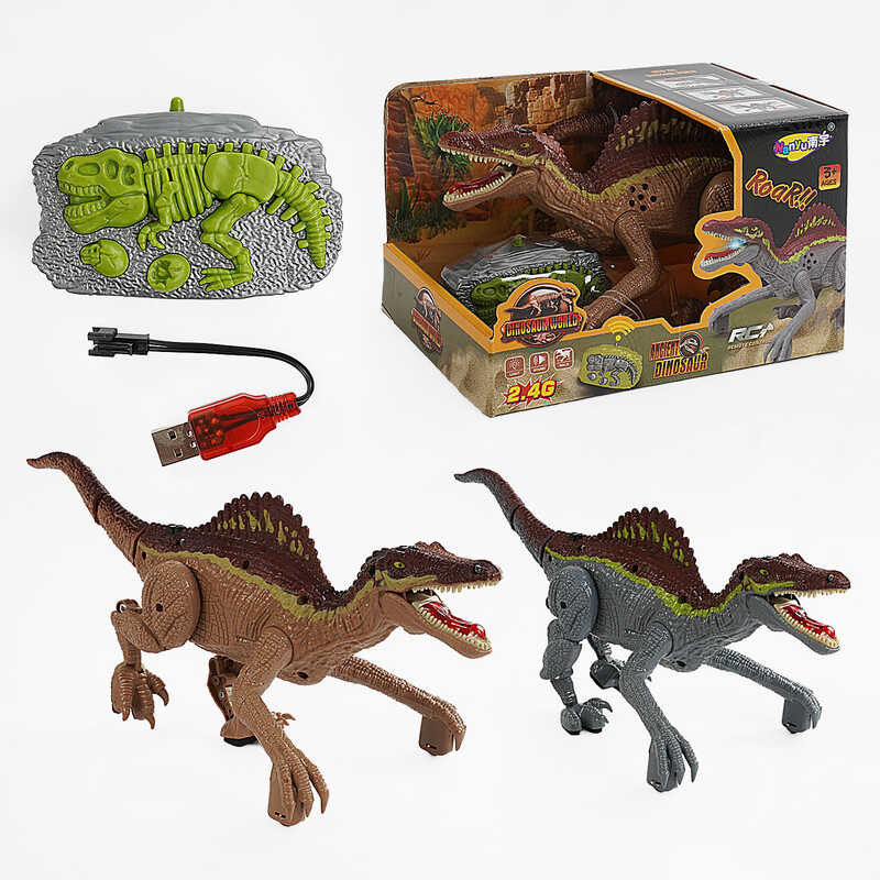 Динозавр на радіокеруванні NY 058 A (24) 2 кольори, акум. 3,7V, пульт 2,4 G, музика, звуки, світло, в коробці