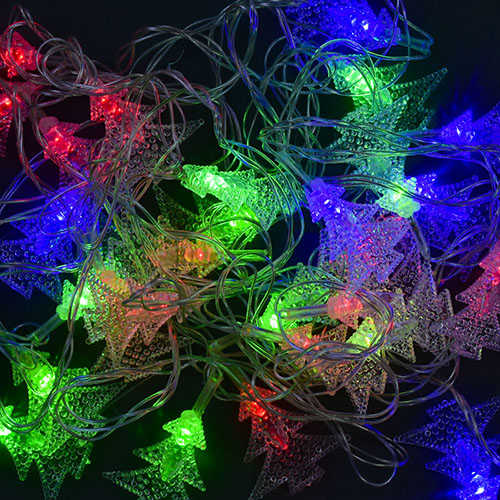 Гірлянда світлодіодна С 23454 "Ялинки" (100) довжина 4,5 метра, 28 ламп, від мережі 220 В, кольорова, у пакеті