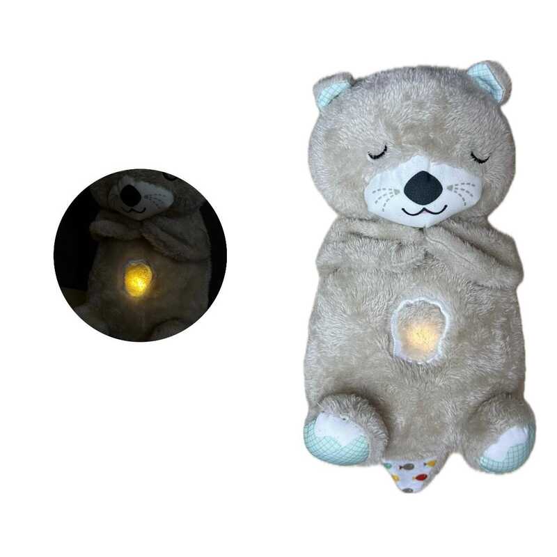Плюшева іграшка Дихаюча видра 94692 / 17059 (50) "WToys", нічник, підсвічування, дихання, звуки серцебиття, “білий шум”, колискові мелодії, У ПАКЕТІ