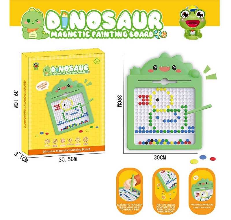 Мозаїка 595-14 (36) “Динозаврик”, 30х39 см, магнітний стилус, картки із завданнями, в коробці