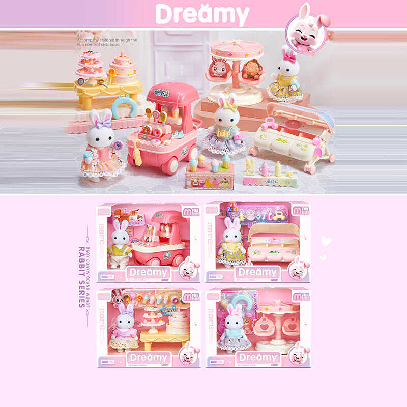 Набір меблів 6703 A (96/2) 4 види, 1 флоксова фігурка, в коробці, ВИДАЄТЬСЯ МІКС ВИДІВ