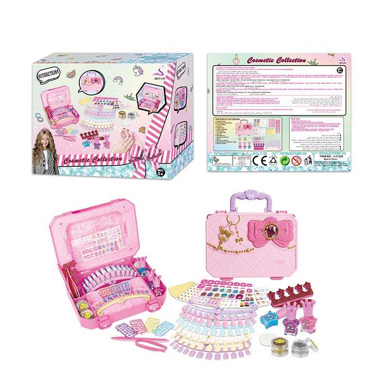 Набір для манікюру J 1152 B (24) наліпки, блискітки, аксесуари, пінцет, спонж, розділювач для пальців, в коробці