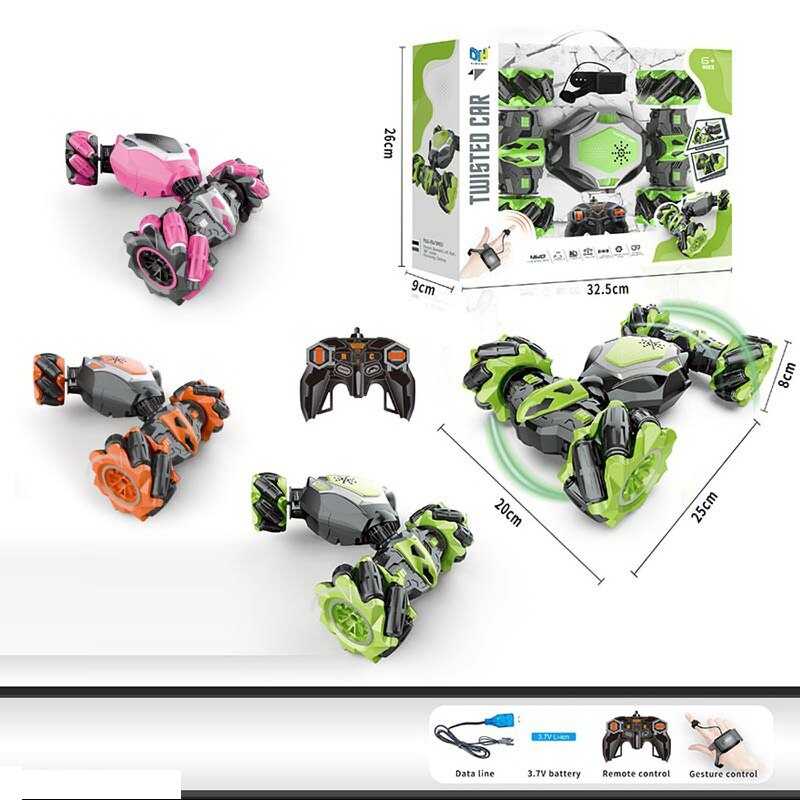 Машина на радіокеруванні DH 666-19 (24) 3 кольори, акумулятор 3.7 V, пульт, браслет, звуки, трансформація корпусу, роликові колеса, в коробці, ВИДАЄТЬСЯ ТІЛЬКИ МІКС ВИДІВ