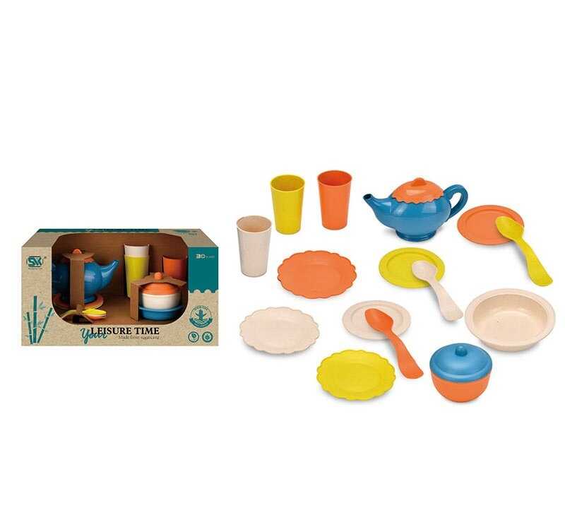 Набір посуду SK 310 B (36) тарілки, чашечки, чайник, ложечки, в коробці