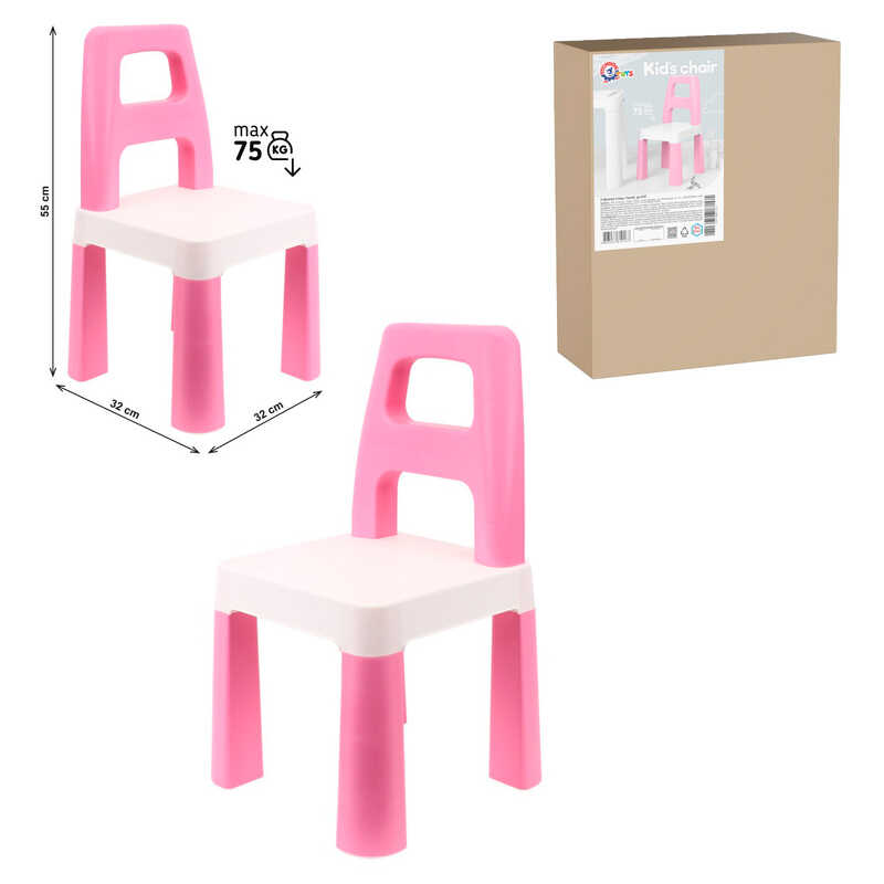 гр Дитячий стілець 0167 (1) Світло-Рожевий "Technok Toys", 32х32х55 см, у коробці