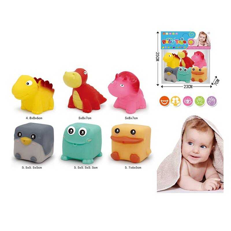 Гра для ванни XLJ 08-93 (144/2) 6 штук, тваринки, пискавки, у пакеті