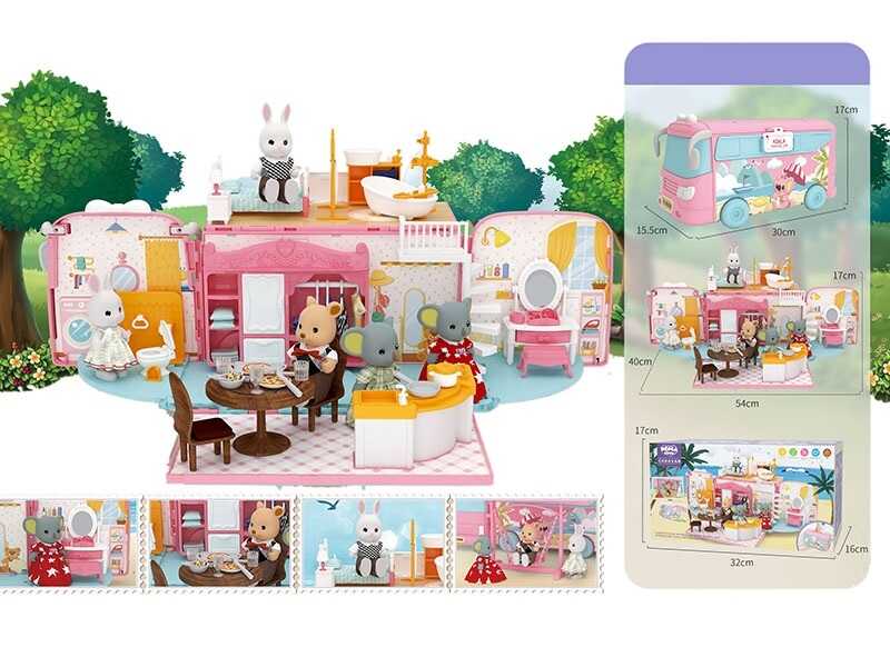 Набір меблів FDE 87201 (12) розбірний фургончик, кухонне начиння, аксесуари для ванної, в коробці