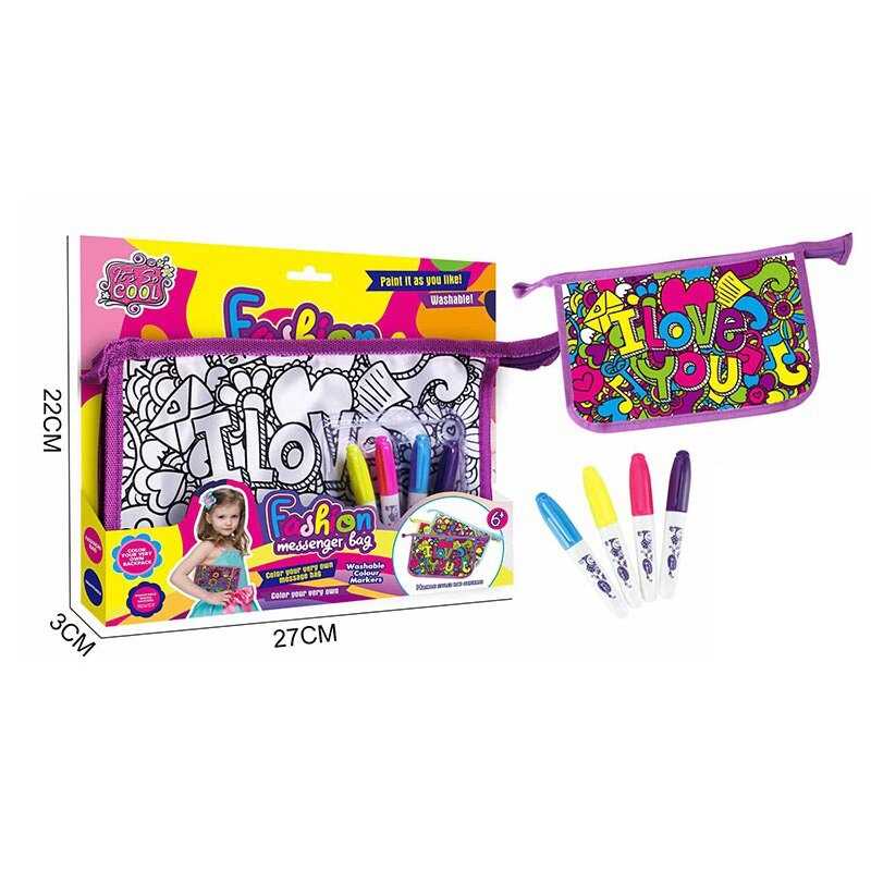 Набір для творчості JX 20112-5 (120/2) 4 маркери для тканини, сумочка, в коробці