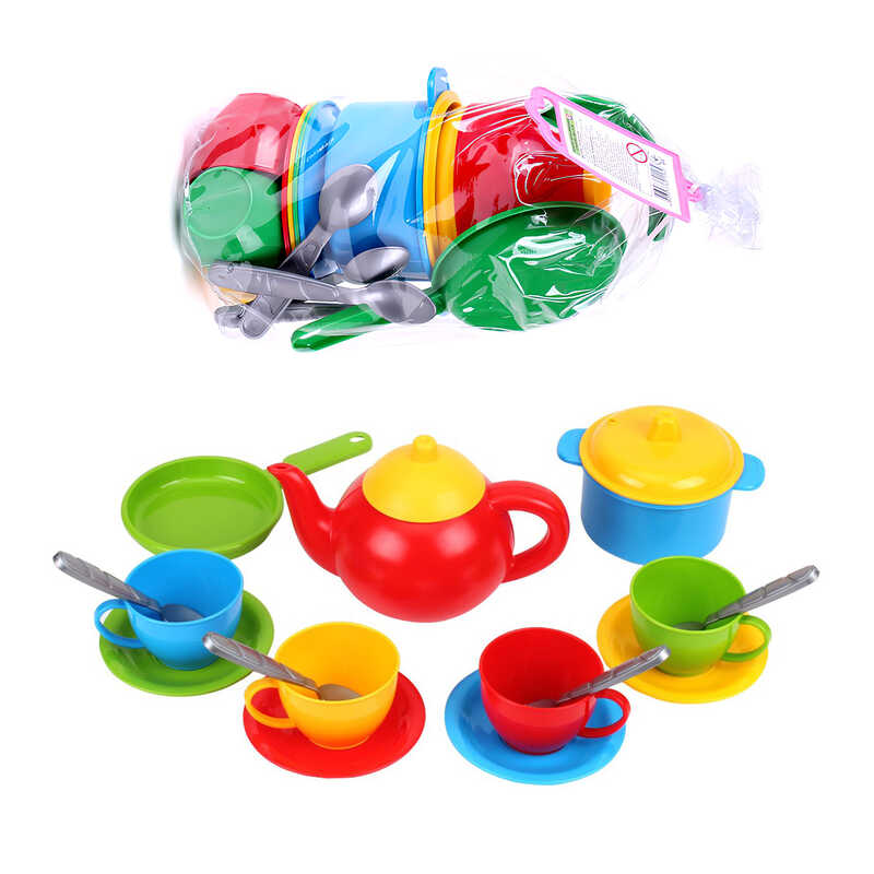 гр Набір посуду "Маринка 5" 1134 (20) "Technok Toys", чашки, блюдця, ложки, чайник, пательня, каструля, в пакеті