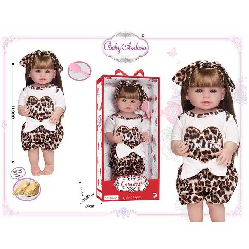 Лялька A 919 E (12/2) гумова, висота - 52 см, прошите волосся, рухомі кінцівки, щітка для волосся, взуття, в коробці