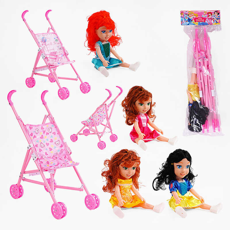 Візок з лялькою YL 1017 B (48) висота ляльки 35 см, у пакеті