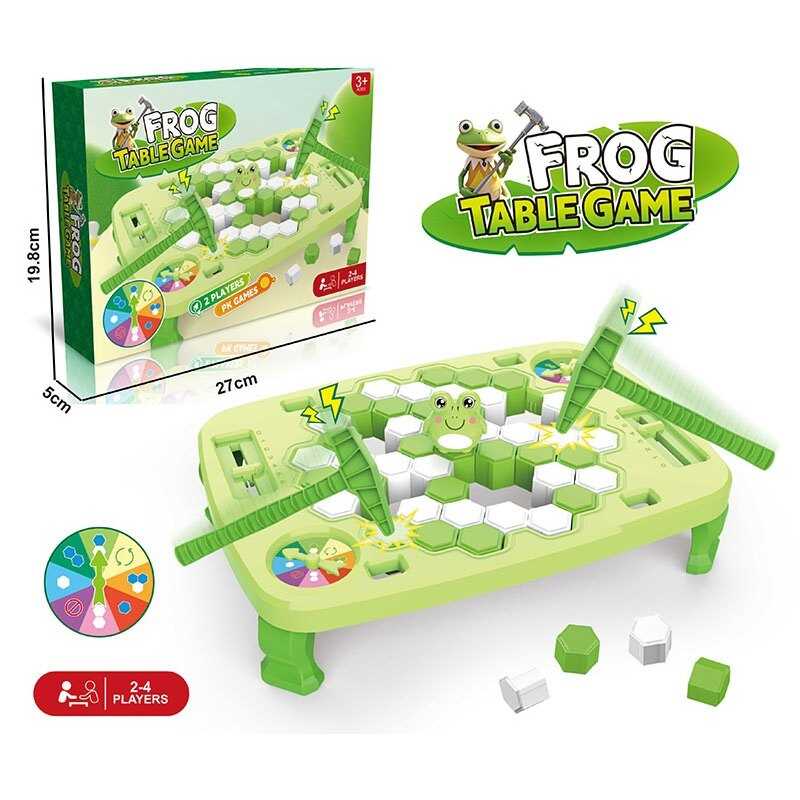 Настільна гра 1126 (72) платформа-столик, жабка, 2 молоточки, в коробці