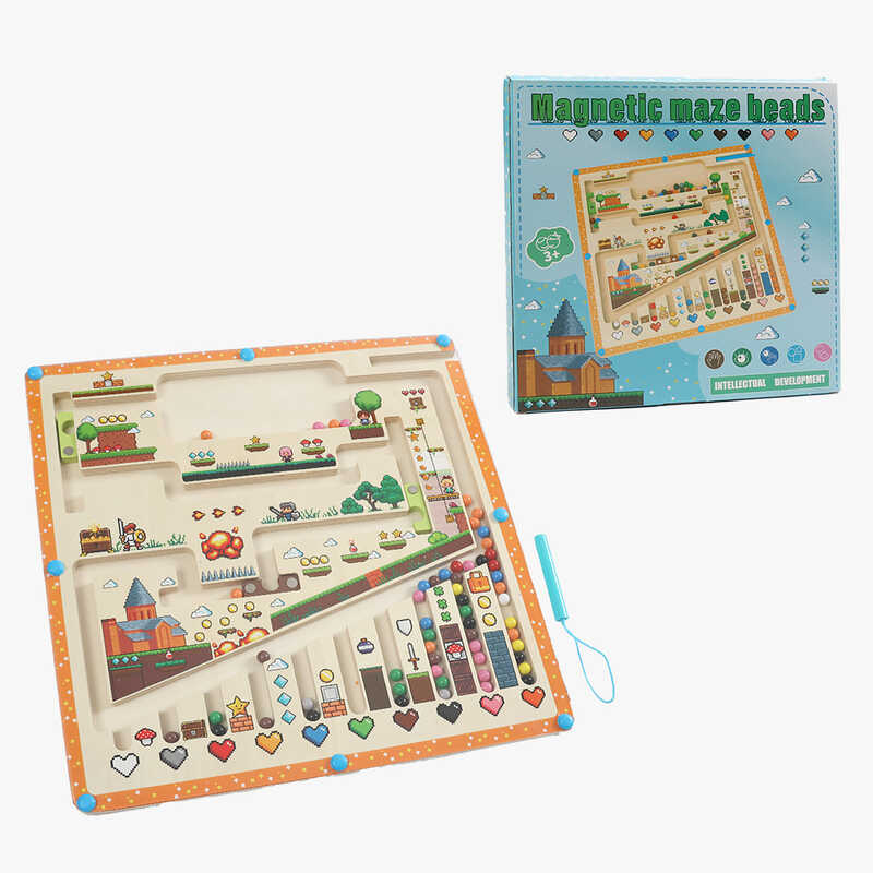 Дерев'яна магнітна гра C 74276 (36) стилус, сортер, кольори, в коробці