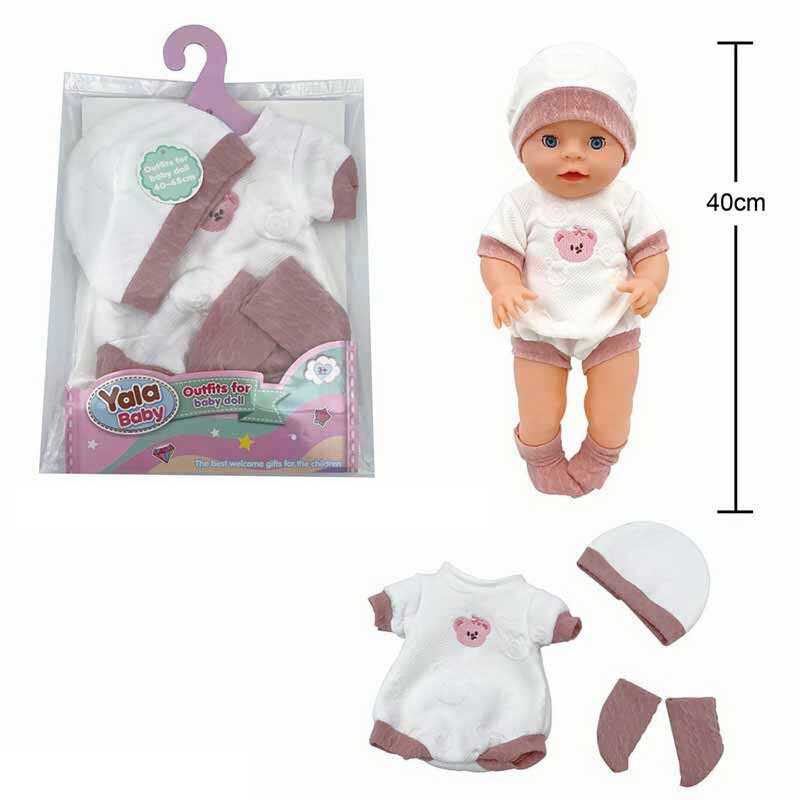 Одяг для пупса YLC 340 H (120) комбінезон, шапочка, шкарпетки, для ляльок зростом 30-35 см, у пакеті