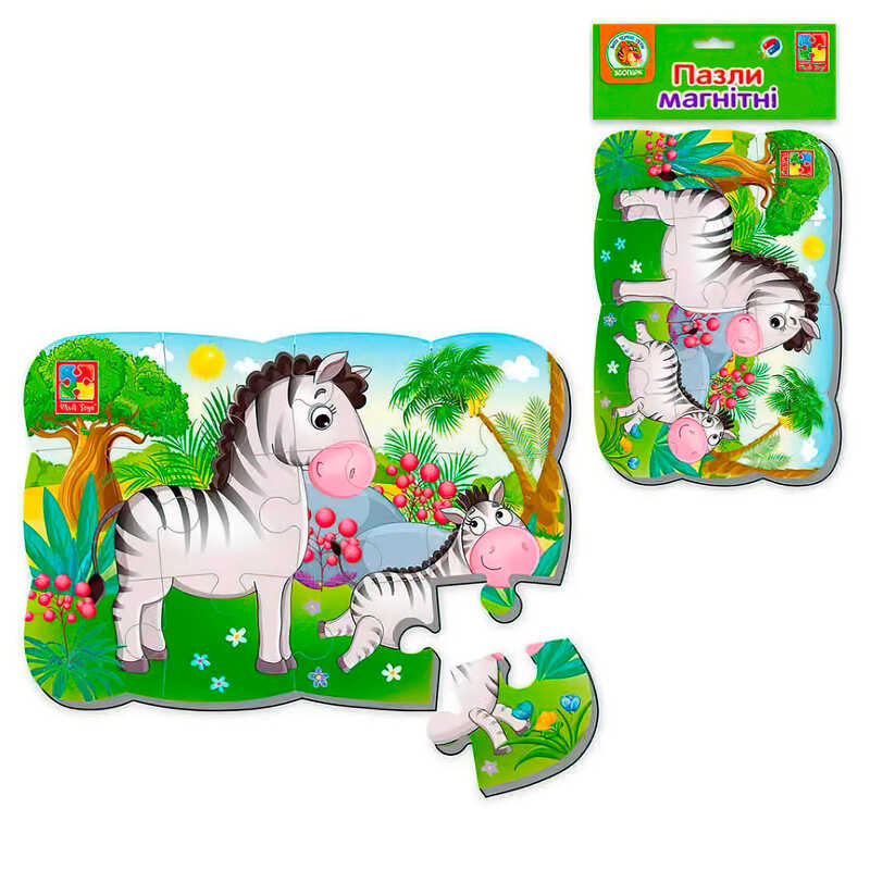 гр Пазли на магніті А5 "Зебрики" VT 3205-75 (50) укр. "Vladi Toys"