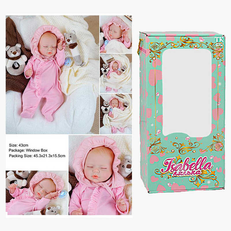 Пупс QM 240017 (12) "TK Group", висота: 42 см, гумовий, пустушка, пляшечка, памперс, шапочка, в коробці