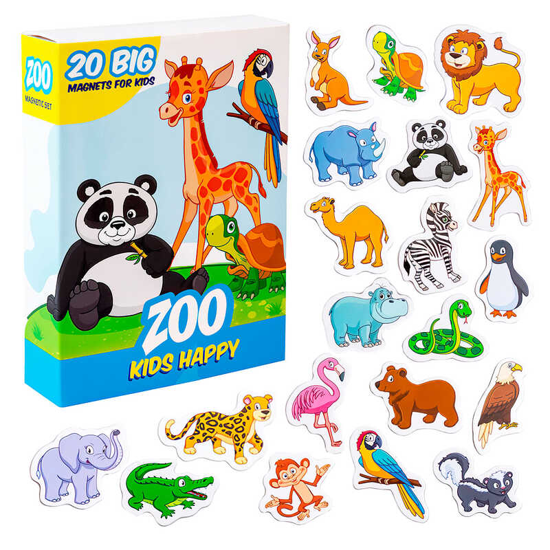 гр Набір магнітів "Kids Happy Zoo" ML4031-01 EN (70) "Magdum", англ. мова, в коробці
