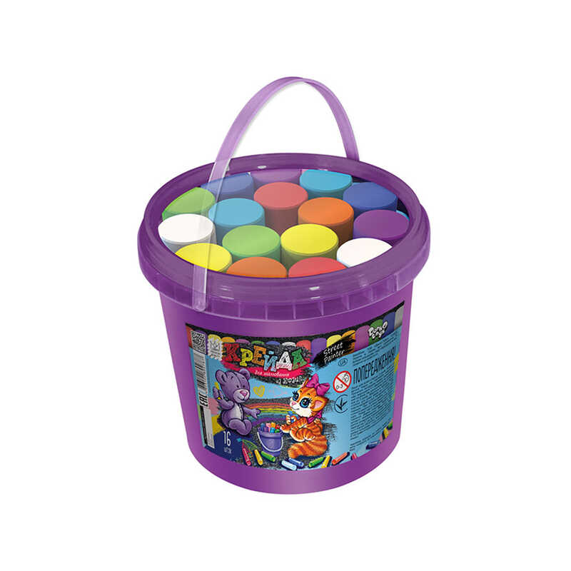 гр Крейда для малювання MEL-03-01U банка УКР. (12) "Danko Toys", d-2,5 см, 16 штук, 8 кольорів