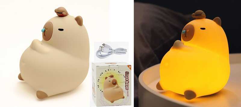 Нічник C 69802 (60) кольорове світло, 3 режими теплого світла, USB Type-C, силіконовий, в коробці