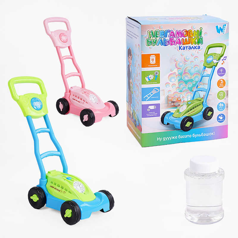 Каталка “Невгамовні бульбашки” 538 / 98235 (18) "WToys", 2 кольори, підсвічування, пискавка, пляшка з розчином, в коробці, ВИДАЄТЬСЯ ТІЛЬКИ МІКС ВИДІВ