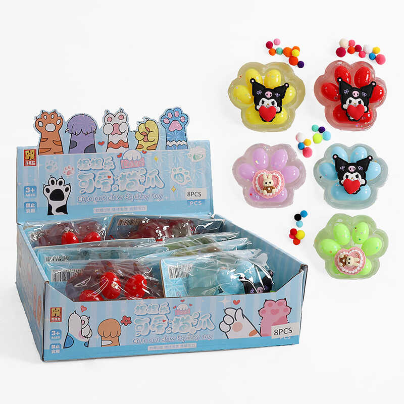 Гра антистрес C 72605 (24) ЦІНА ЗА 8 ШТУК В БЛОЦІ, “Лапка”, м’які кульки, аксесуар, в коробці