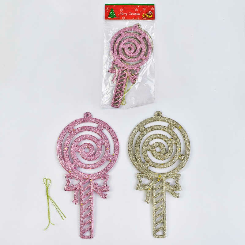 Ялинкова іграшка С 31010 (600) "Льодяник", 19см, 2 штуки в пакеті