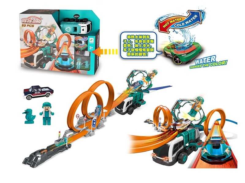 Трек 660 A-100 (24/2) металопластикова машинка, фігурка героя, наліпки, запускач, перешкоди для трюків, в коробці