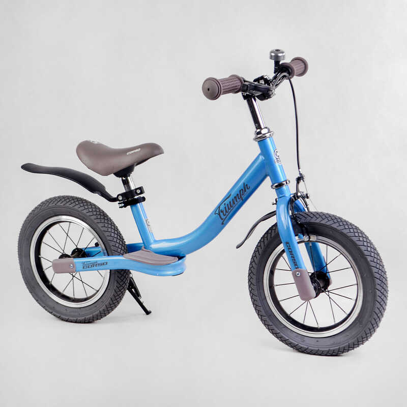 Велобіг Corso "Triumph" 20017 (1) СКОЛИ НА РАМІ!!!!сталева рама, надувні колеса 12", ручне гальмо, підніжка, крила, дзвіночок, в коробці